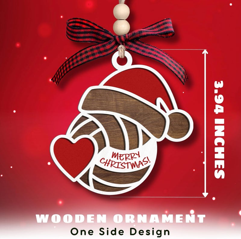 SUCHAGIFT Volleyball Ornament - Volleyball Ornaments for Christmas Tree - Sports Ornaments for Boys, Girls, Coaches, Players, Kids, Men - Gifts for Sports Lovers - Wood Christmas Ornament 2025 & Card - Image 2